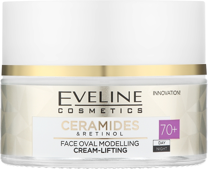 Крем-ліфтинг для моделювання овалу обличчя 70+ - Eveline Cosmetics Ceramidy & Retinol