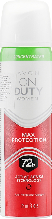 Концентрированный дезодорант-антиперспирант спрей - Avon On Duty Concentrated Max Protection Anti-Perspirant Aerosol 72H — фото N1
