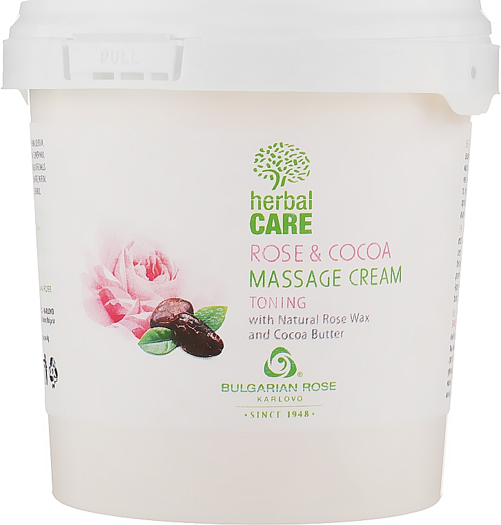 Масажний крем з тонувальним ефектом - Bulgarian Rose Herbal Care Rose & Cococa Massage Cream — фото N4