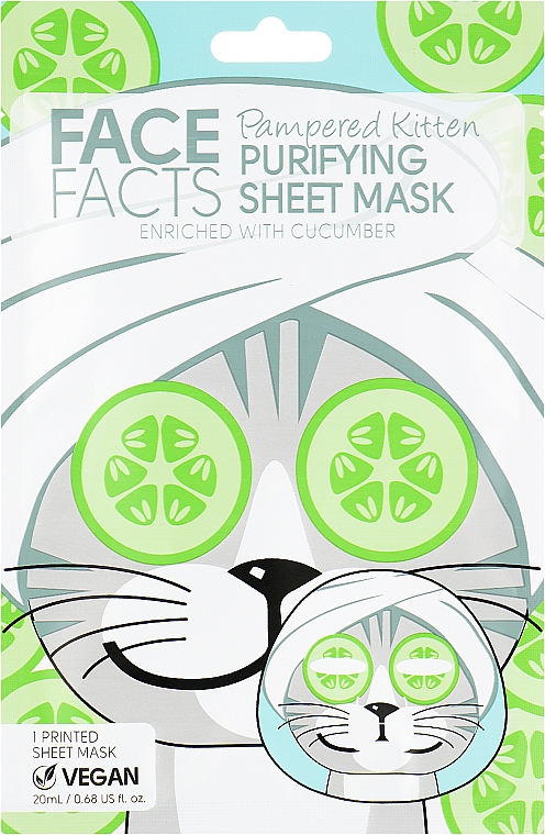 Тканинна маска для обличчя - Face Facts Cucumber Purifying Sheet Mask — фото N1