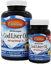 Парфумерія, косметика Набір - Carlson Labs Cod Liver Oil Gems 460 mg (gem/150szt + gem/30szt)