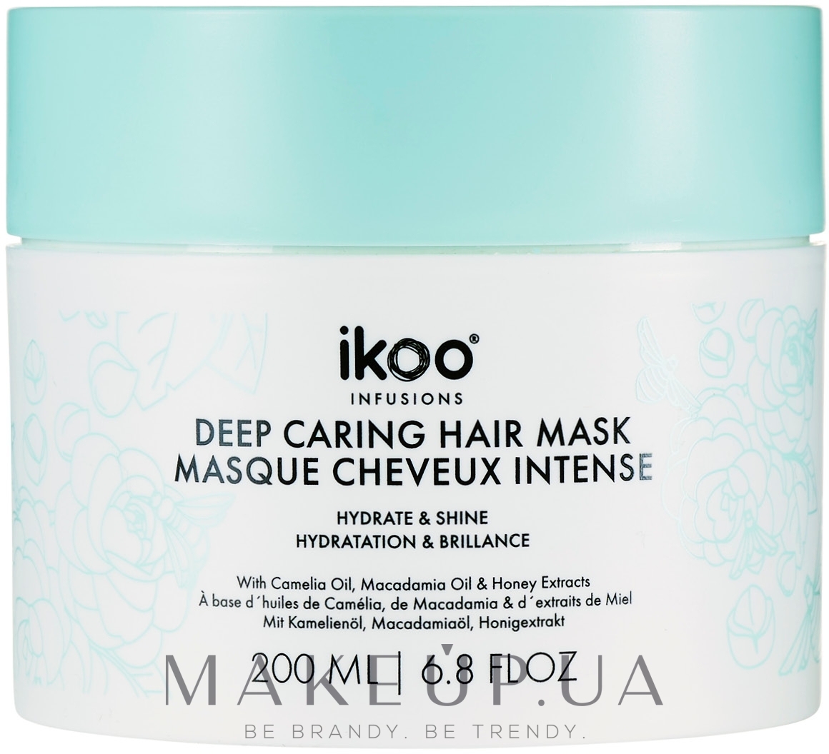Маска-смузи для волос "Увлажнение и блеск" - Ikoo Infusions Deep Caring Hair Mask  — фото 200ml