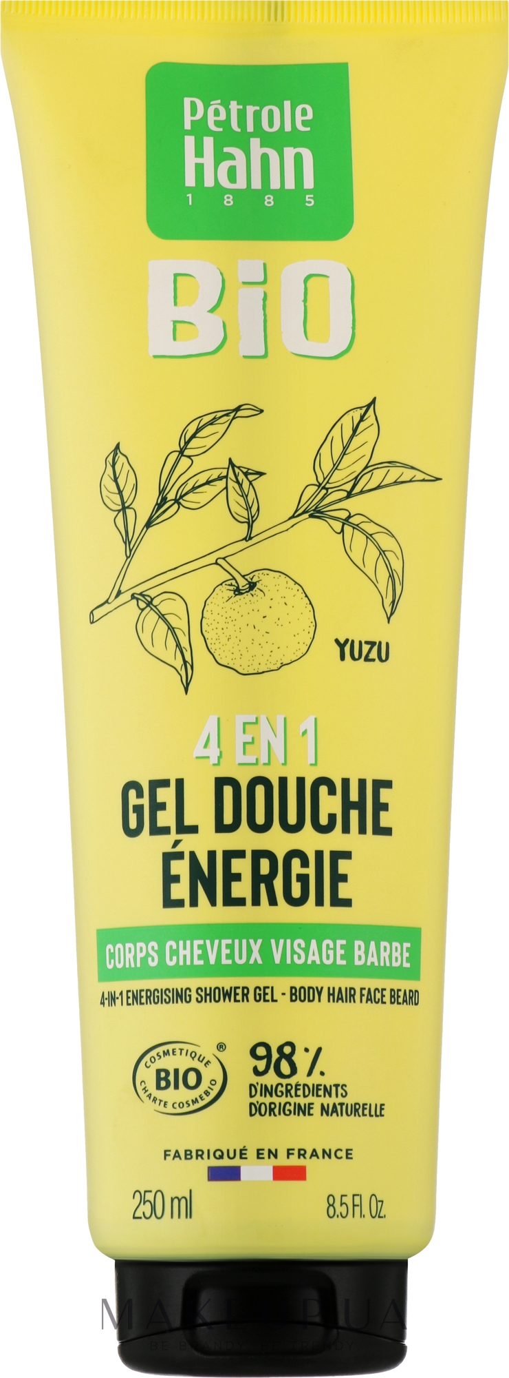 Бодрящий гель для душа с экстрактом юдзу - Eugene Perma Petrole Hahn Bio 4In1 Energizing Shower Gel — фото 250ml