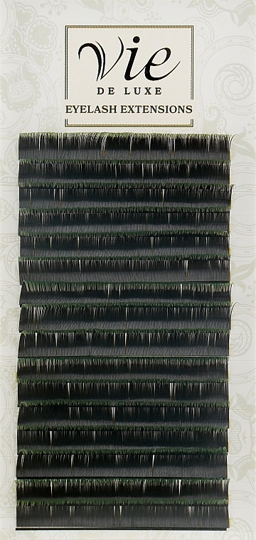 Ресницы в ленте чёрно-зелёные, С 0,15/10 - Vie de Luxe — фото N1