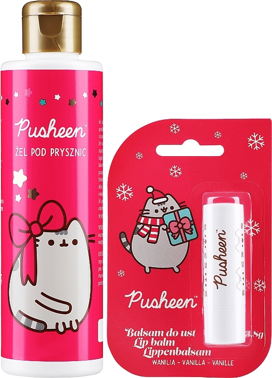 Набор - Pusheen Merry Christmas (lip/balm/3.8g + show gel/200ml) — фото N1