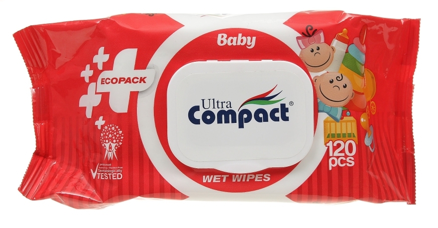 Дитячі вологі серветки 120 шт - Ultra Compact Baby Ecopack Wet Wipes — фото N1
