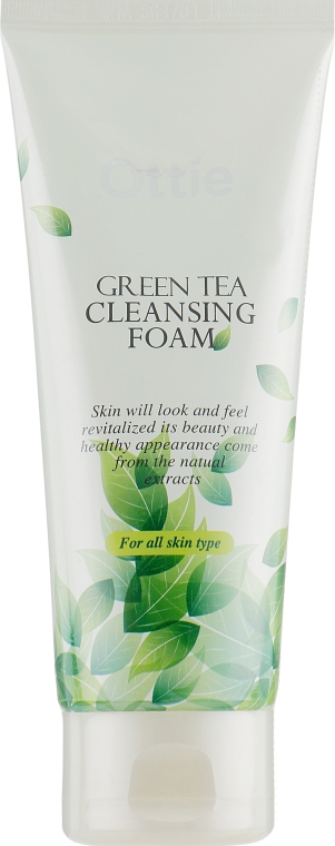 Пенка для умывания с зеленым чаем - Ottie Green Tea Cleansing Foam — фото N1