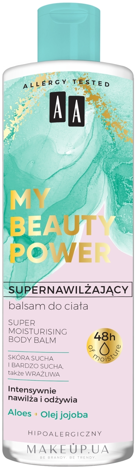 Суперзволожувальний бальзам для тіла "Алое й олія жожоба" - AA My Beauty Power Super Moisturizing Body Balm — фото 400ml