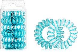 Парфумерія, косметика Набір резинок для волосся - Dessata No-Pulling Hair Ties Glitter+Metal Turquoise