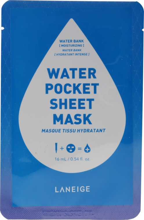 Зволожувальна тканинна маска для обличчя - Laneige Water Pocket Sheet Mask Water Bank — фото N1