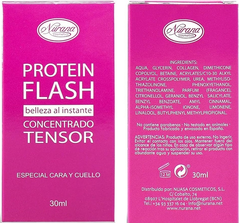 Концентрована сироватка для обличчя - Nurana Protein Flash Tensor Concentrated Serum — фото N2