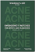 Пластыри для мужчин от пятен и угревой сыпи - Breakout + Aid Men Emergency Patches For Spots & Blemishes with Salicylic Acid — фото N1