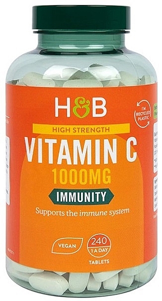 Харчова добавка "Вітамін С", 1000 мг - Holland & Barrett High Strength Vitamin C 1000mg — фото N1