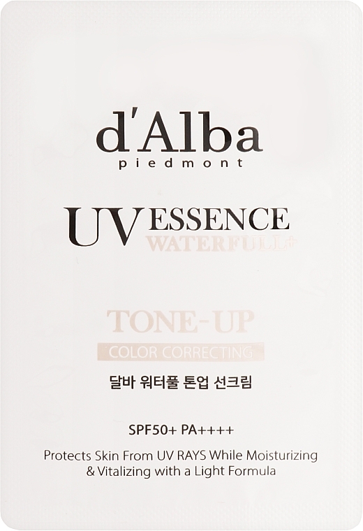 Сонцезахисна есенція з тонувальним ефектом - D'Alba Waterfull Uv Essence Tone-Up Sun Cream SPF 50+PA+++ (пробник) — фото N1
