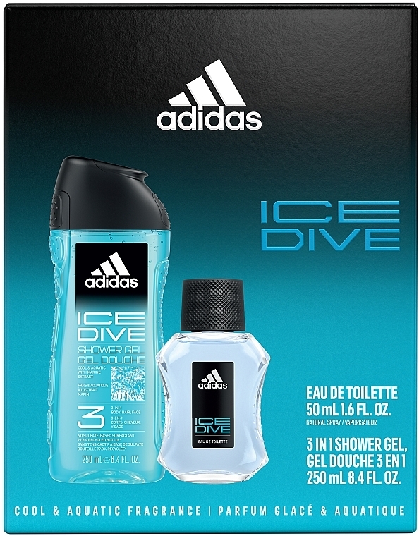 Adidas Ice Dive - Набір (edt/50ml + sh/gel/250ml) — фото N2