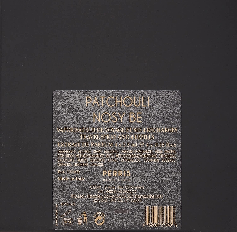 Perris Monte Carlo Patchouli Nosy Be - Набір (perfume/4x7,5ml + perfume case) — фото N2
