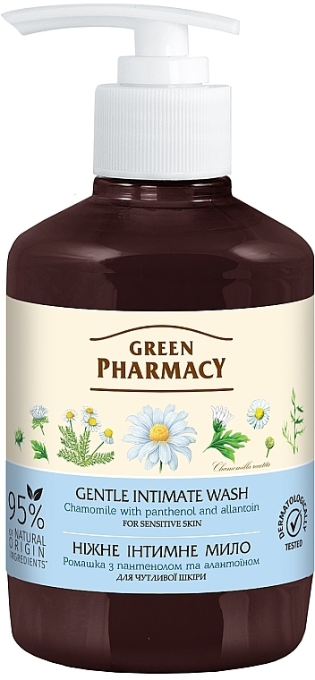 Нежное интимное мыло для чувствительной кожи "Ромашка" - Зеленая Аптека — фото N1