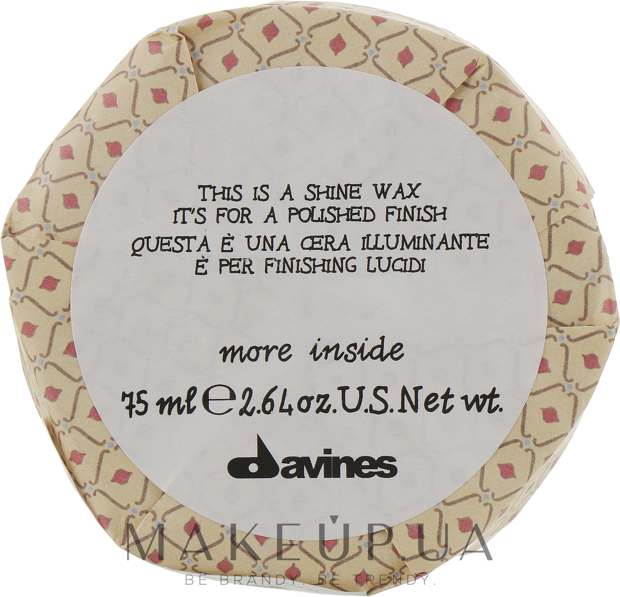 Воск средней фиксации - Davines More Inside Straight & Shine This Is A Shine Wax — фото 75ml