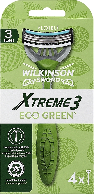 Одноразовая бритва, 4 шт. - Wilkinson Sword Xtreme3 Eco Green — фото N1