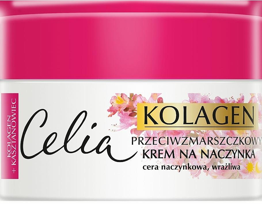 Колагеновий крем для чутливої шкіри обличчя з роширеними капілярами, проти зморщок - Celia Collagen Cream — фото N1