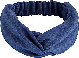 Повязка на голову, деним переплет, синяя "Denim Twist" - MAKEUP Hair Accessories — фото N1