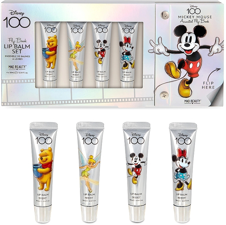 Набір бальзамів для губ - Mad Beauty Disney 100 Mickey Mouse Lip Balm Set — фото N3