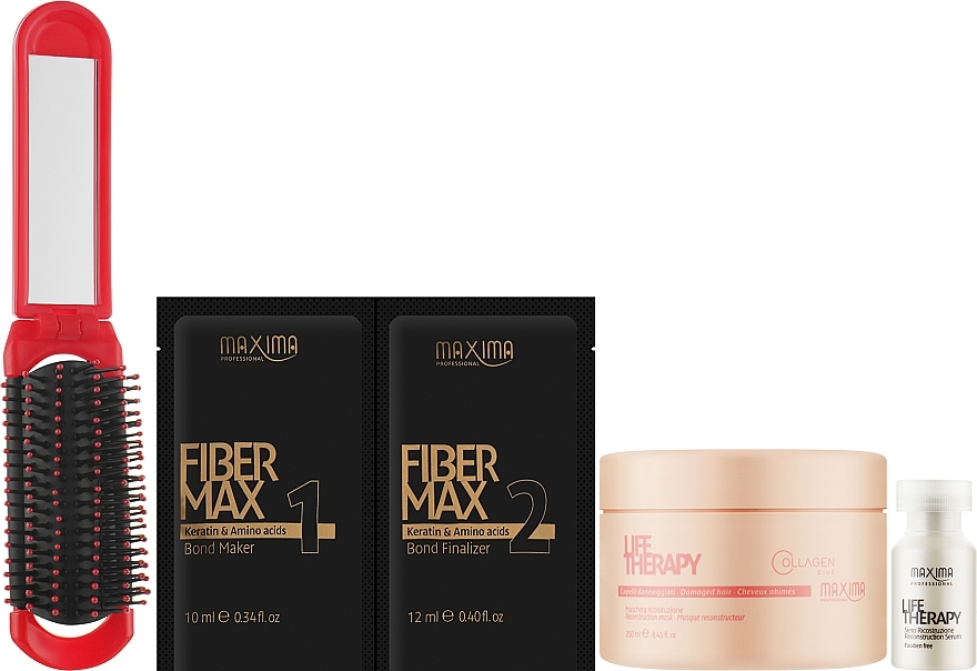 Набор - Maxima Life Therapy Set & Fiber Max (mask/250ml + serum/12ml + serum/10ml + serum/12ml) — фото N2