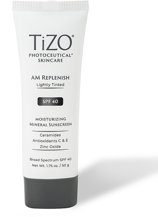 Крем денний поживний з легким відтінком для обличчя - TiZO Photoceutical Skincare AM Replenish Lightly Tinted SPF 40 — фото N1