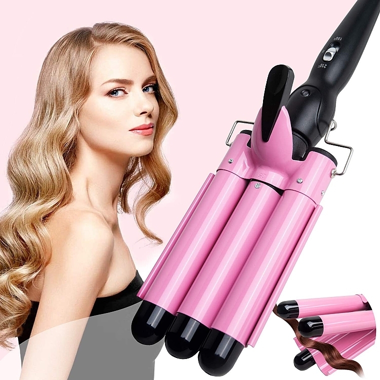 УЦІНКА Потрійна плойка хвиля, 25 см, рожева - Aimed Wave Hair Curler * — фото N4