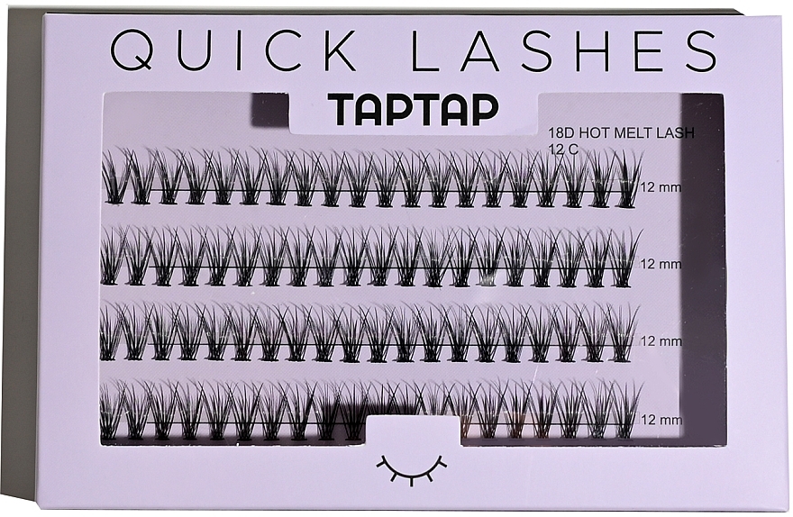 Накладні вії-пучки, 12 мм - Taptap 18D Hot Mell Lash 12 C — фото N1