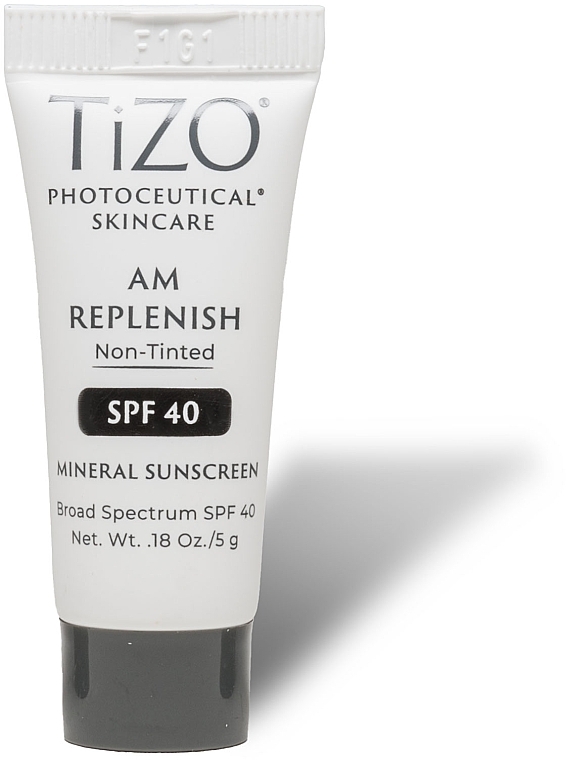 Крем для лица дневной питательный без оттенка - TiZO Photoceutical Skincare AM Replenish Non-Tinted SPF 40 (мини) — фото N1