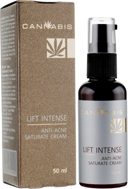 Крем-концентрат для обличчя, антиакне з розгладжувальним ефектом з екстрактом канабісу - Cannabis Lift Intense Anti-Acne Saturate Cream