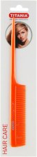 Расческа-планка с пластиковой ручкой 20,5 см, оранжевая - Titania — фото N1