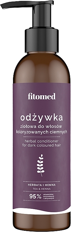 Кондиціонер для фарбованого темного волосся  - Fitomed Tea And Henna Herbal Conditioner Dark — фото N1