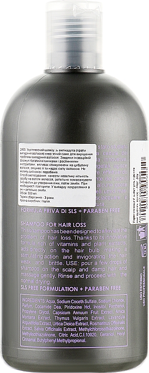 Зволожувальний шампунь з проти випадіння волосся - Alan Jey Anti-Caduta Shampoo — фото N2