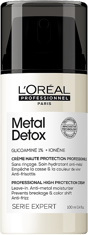 Профессиональный крем-уход для уменьшения ломкости всех типов волос и нежелательного изменения цвета - L'Oreal Professionnel Metal Detox Professional High Protection Cream