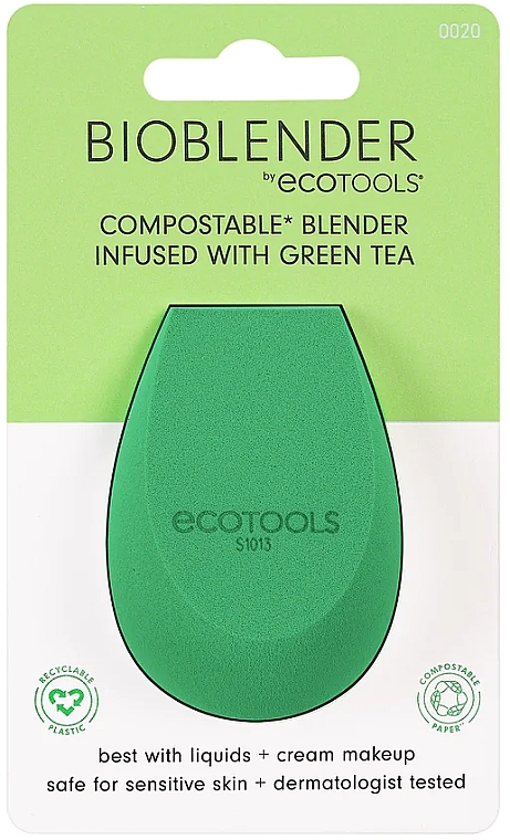 Спонж для макіяжу, зелений - EcoTools Green Tea Bioblender Makeup Sponge — фото N3