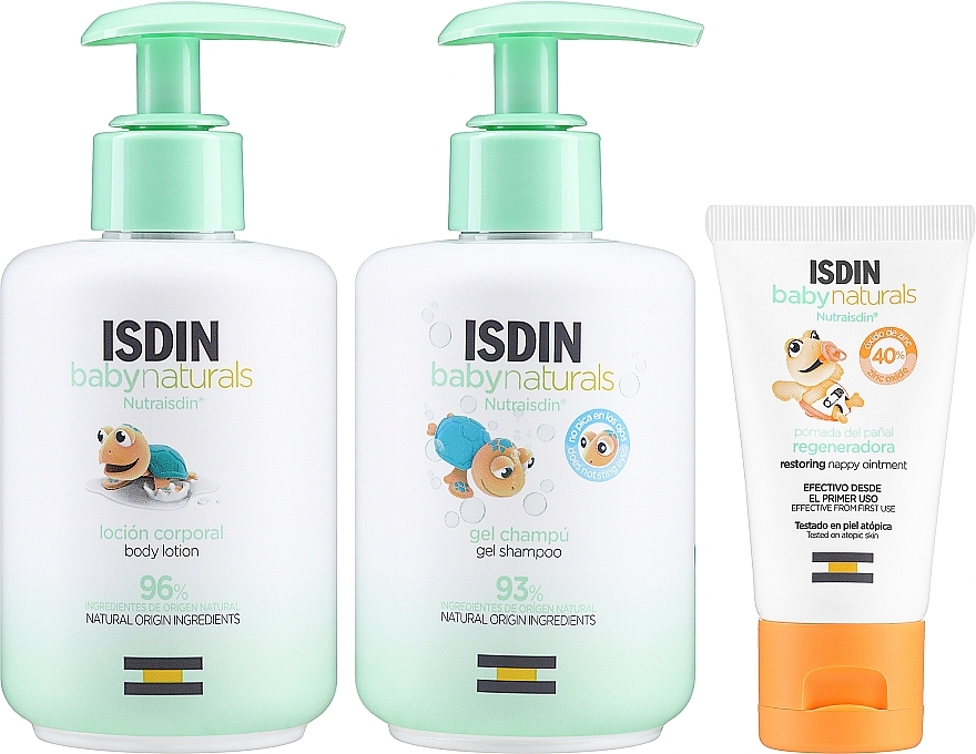 Набір - Isdin Baby Naturals Mini Set (b/sh/gel/200ml + b/b/lot/200ml + b/b/gel/20ml) — фото N2