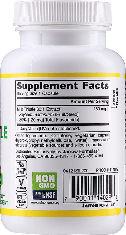 Расторопша - Jarrow Formulas Milk Thistle 150 mg — фото N4