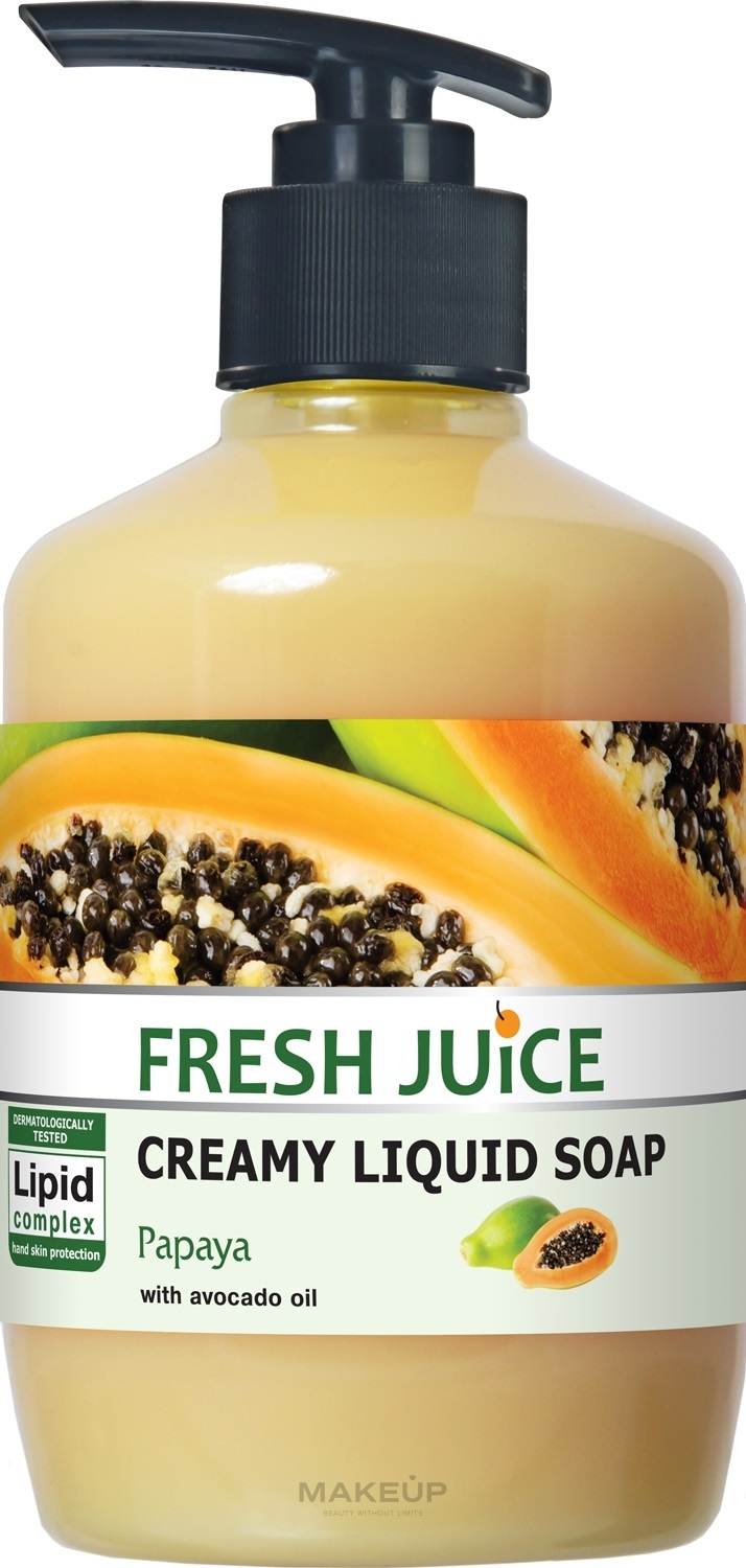 Крем-мыло с увлажняющим молочком "Папайя" с дозатором - Fresh Juice Papaya — фото 460ml