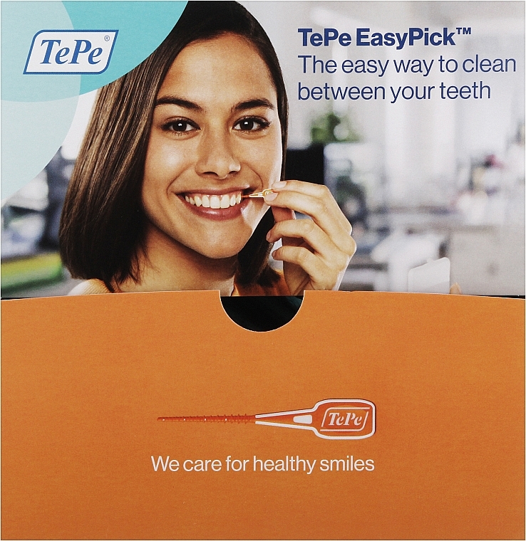 УЦЕНКА Силиконовые зубочистки в диспенсере-боксе, оранжевые - TePe EasyPick XS/S * — фото N1