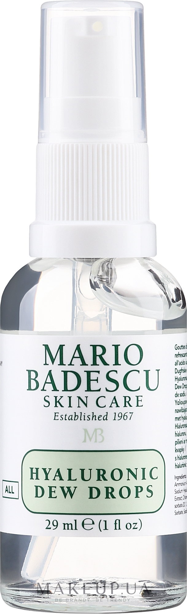 Осветляющая сыворотка для лица с гелевой консистенцией - Mario Badescu Hyaluronic Dew Drops — фото 29ml