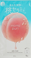 Тканинна маска з лактобактеріями, вітамінами А, С, Е й керамідами - BCL Momo Puri Jelly Mask — фото N2
