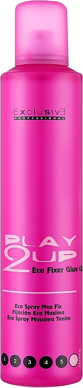Спрей для волос сильной фиксации - Exclusive Professional Play2Up Eco Fixer Glue Up Spray — фото N1