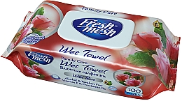 Парфумерія, косметика Вологі серветки "Дика троянда", 100 шт. - Fresh Mesh Family Care Wild Rose Wet Towel