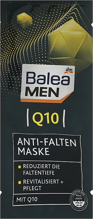 Маска для обличчя проти зморщок - Balea Men Q10 Mask — фото N1