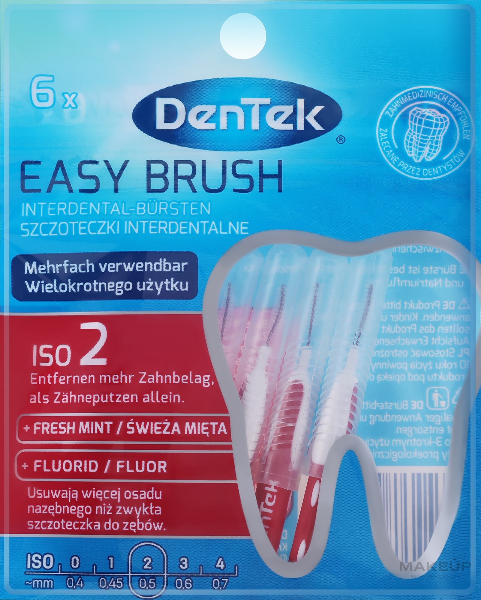 Міжзубні щітки, 0,5 мм, 6 шт. - DenTek Easy Brush — фото 6шт