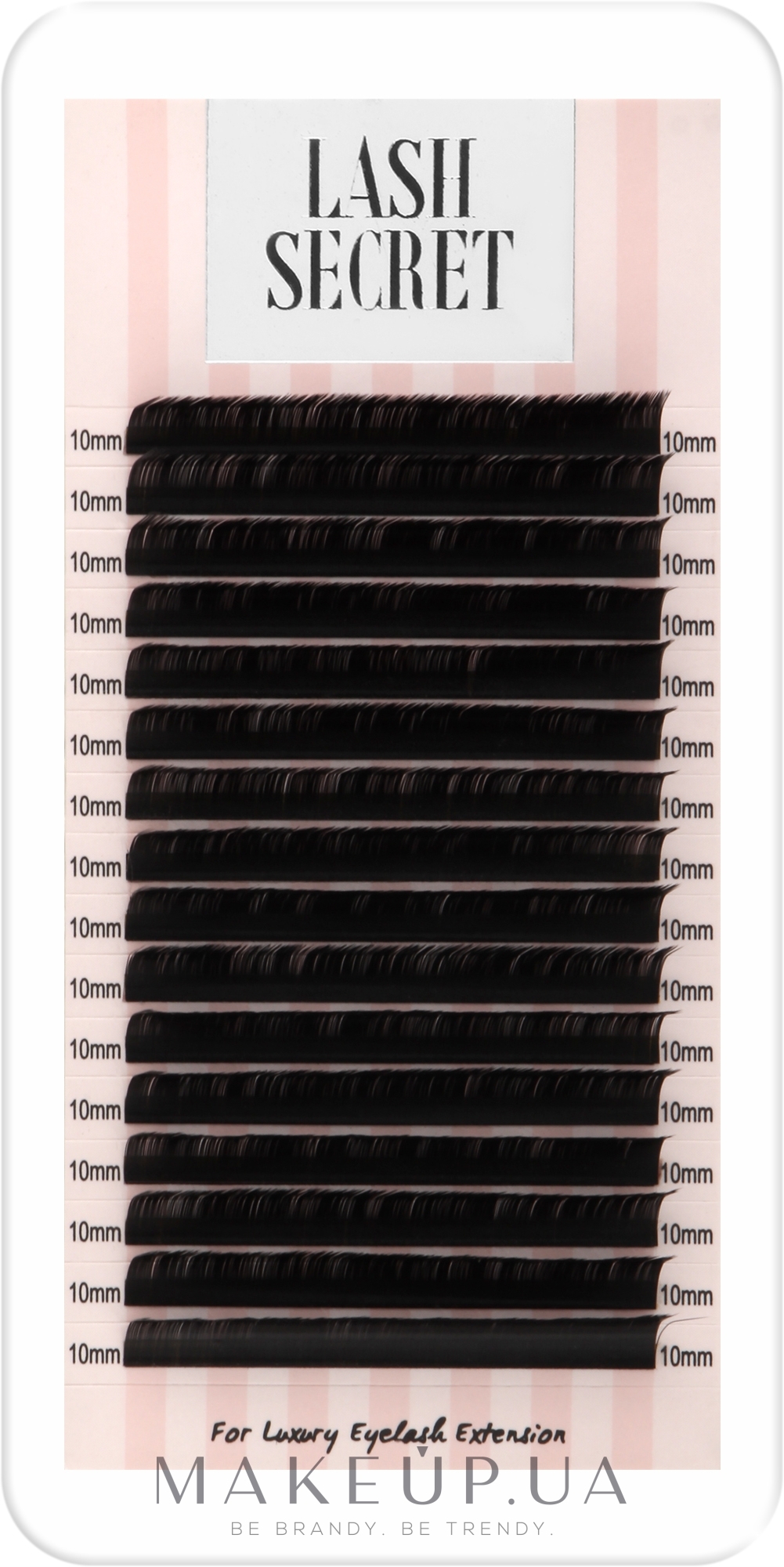 Накладные ресницы, черные, 16 линий (один размер, 0,07, L, 10) - Lash Secret — фото 1уп