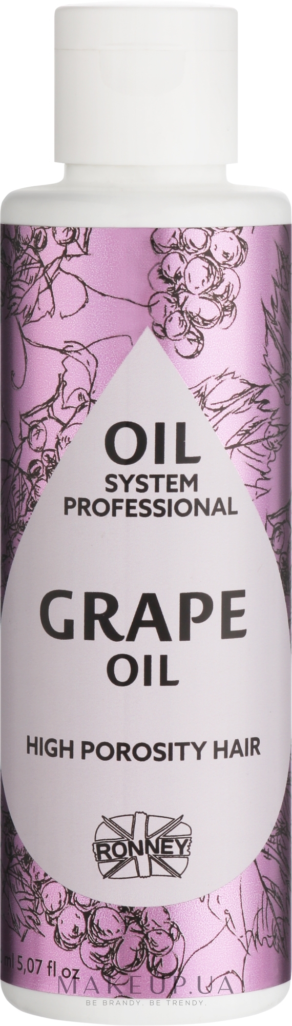 Олія для високопористого волосся з олією винограду - Ronney Professional Oil System High Porosity Hair Grape Oil — фото 150ml