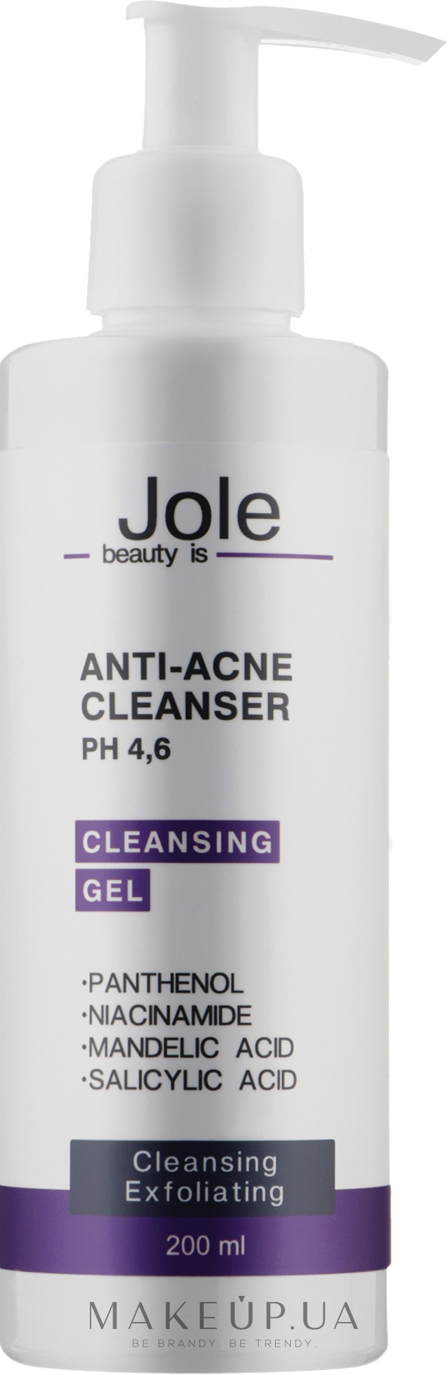 Гель для умывания с салициловой и миндальной кислотами - Jole Anti-Acne Cleanser — фото 200ml